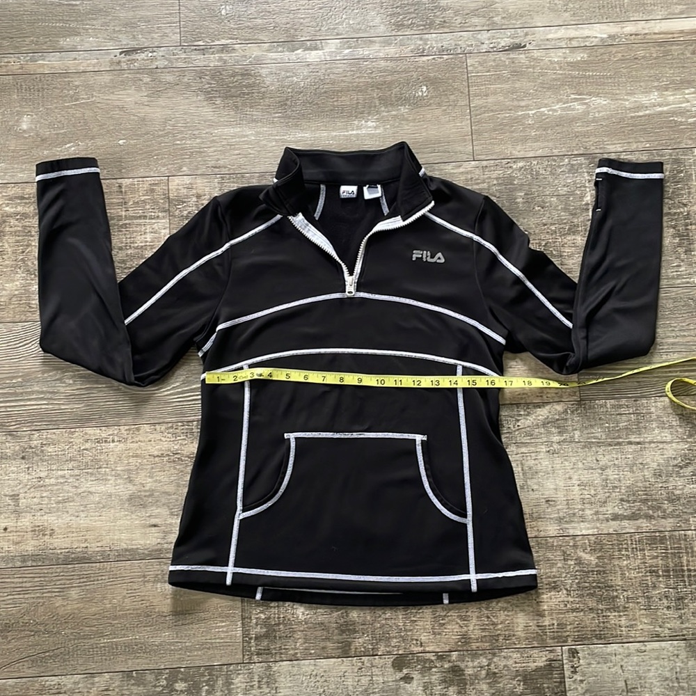 FILA Black Quarter Zip Sz M